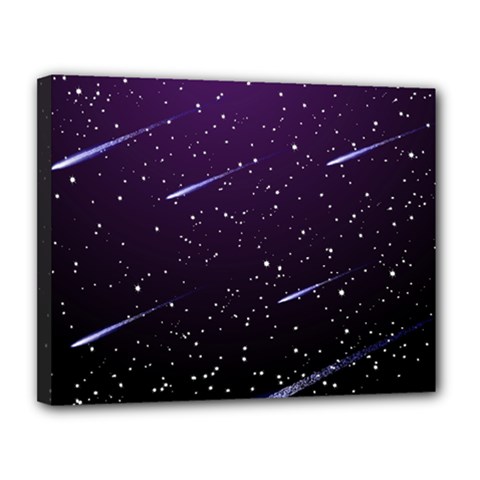 Starry Night Sky Meteor Stock Vectors Clipart Illustrations Canvas 14  x 11 