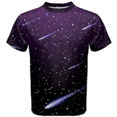 Starry Night Sky Meteor Stock Vectors Clipart Illustrations Men s Cotton Tee