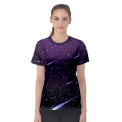 Starry Night Sky Meteor Stock Vectors Clipart Illustrations Women s Sport Mesh Tee