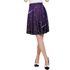 Starry Night Sky Meteor Stock Vectors Clipart Illustrations A-Line Skirt