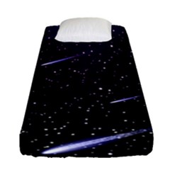 Starry Night Sky Meteor Stock Vectors Clipart Illustrations Fitted Sheet (Single Size)