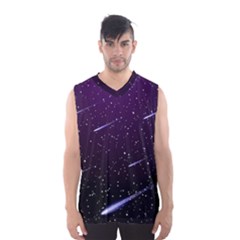 Starry Night Sky Meteor Stock Vectors Clipart Illustrations Men s Basketball Tank Top