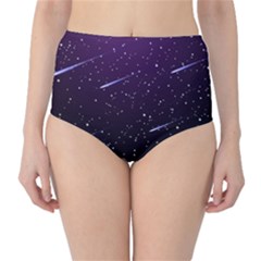 Starry Night Sky Meteor Stock Vectors Clipart Illustrations High-Waist Bikini Bottoms