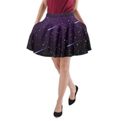 Starry Night Sky Meteor Stock Vectors Clipart Illustrations A-Line Pocket Skirt