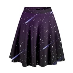 Starry Night Sky Meteor Stock Vectors Clipart Illustrations High Waist Skirt by Mariart