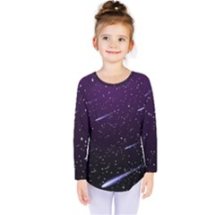 Starry Night Sky Meteor Stock Vectors Clipart Illustrations Kids  Long Sleeve Tee