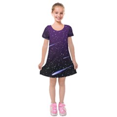 Starry Night Sky Meteor Stock Vectors Clipart Illustrations Kids  Short Sleeve Velvet Dress