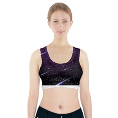 Starry Night Sky Meteor Stock Vectors Clipart Illustrations Sports Bra With Pocket