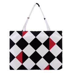 Survace Floor Plaid Bleck Red White Medium Tote Bag by Mariart