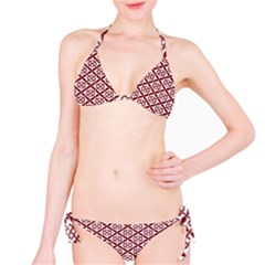 Pattern Kawung Star Line Plaid Flower Floral Red Bikini Set