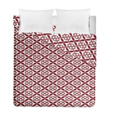 Pattern Kawung Star Line Plaid Flower Floral Red Duvet Cover Double Side (Full/ Double Size)
