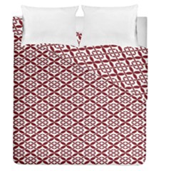 Pattern Kawung Star Line Plaid Flower Floral Red Duvet Cover Double Side (Queen Size)