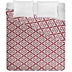 Pattern Kawung Star Line Plaid Flower Floral Red Duvet Cover Double Side (California King Size)