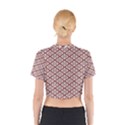 Pattern Kawung Star Line Plaid Flower Floral Red Cotton Crop Top View2