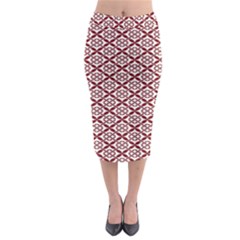 Pattern Kawung Star Line Plaid Flower Floral Red Midi Pencil Skirt