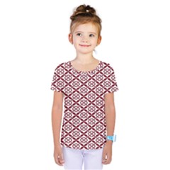 Pattern Kawung Star Line Plaid Flower Floral Red Kids  One Piece Tee