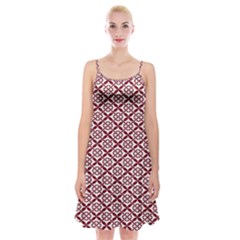 Pattern Kawung Star Line Plaid Flower Floral Red Spaghetti Strap Velvet Dress