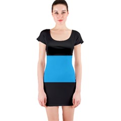 Tomboy Playboy Flag Blue Black Mline Short Sleeve Bodycon Dress