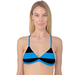 Tomboy Playboy Flag Blue Black Mline Reversible Tri Bikini Top by Mariart