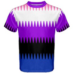 Sychnogender Techno Genderfluid Flags Wave Waves Chevron Men s Cotton Tee