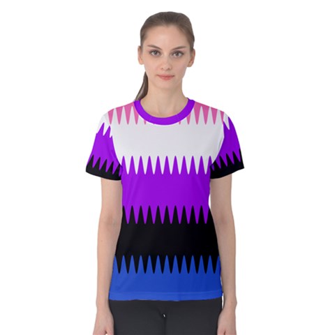 Sychnogender Techno Genderfluid Flags Wave Waves Chevron Women s Cotton Tee by Mariart