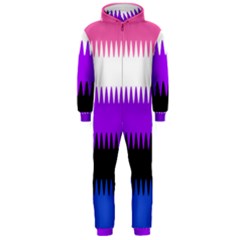 Sychnogender Techno Genderfluid Flags Wave Waves Chevron Hooded Jumpsuit (men) 