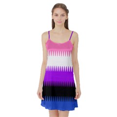 Sychnogender Techno Genderfluid Flags Wave Waves Chevron Satin Night Slip by Mariart