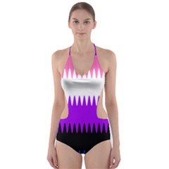 Sychnogender Techno Genderfluid Flags Wave Waves Chevron Cut-out One Piece Swimsuit by Mariart