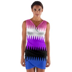 Sychnogender Techno Genderfluid Flags Wave Waves Chevron Wrap Front Bodycon Dress by Mariart