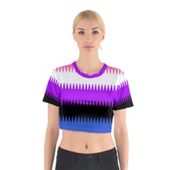 Sychnogender Techno Genderfluid Flags Wave Waves Chevron Cotton Crop Top by Mariart