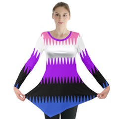 Sychnogender Techno Genderfluid Flags Wave Waves Chevron Long Sleeve Tunic  by Mariart
