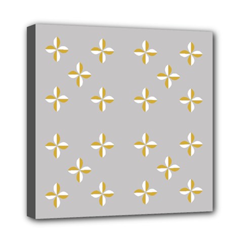 Syrface Flower Floral Gold White Space Star Mini Canvas 8  X 8 