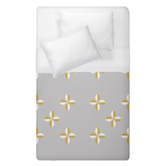 Syrface Flower Floral Gold White Space Star Duvet Cover (single Size) by Mariart