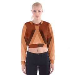 Volcano Lava Gender Magma Flags Line Brown Cropped Sweatshirt by Mariart