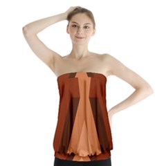 Volcano Lava Gender Magma Flags Line Brown Strapless Top by Mariart
