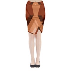 Volcano Lava Gender Magma Flags Line Brown Midi Wrap Pencil Skirt by Mariart