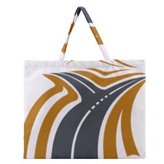 Transparent All Road Tours Bus Charter Street Zipper Large Tote Bag