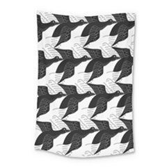 Swan Black Animals Fly Small Tapestry by Mariart