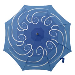 Ventigender Flags Wave Waves Chevron Leaf Blue White Hook Handle Umbrellas (medium)