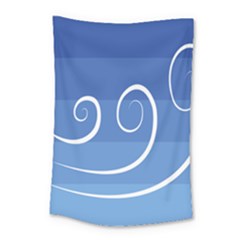 Ventigender Flags Wave Waves Chevron Leaf Blue White Small Tapestry