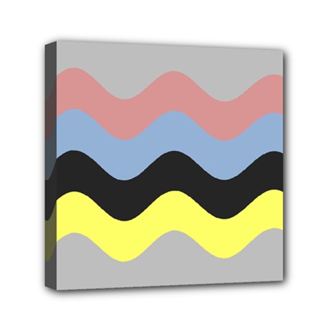 Wave Waves Chevron Sea Beach Rainbow Mini Canvas 6  X 6 