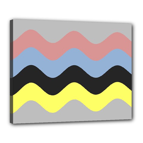 Wave Waves Chevron Sea Beach Rainbow Canvas 20  X 16  by Mariart