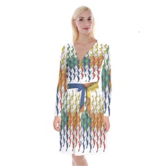 Rainbow Fish Long Sleeve Velvet Front Wrap Dress by Mariart