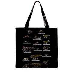 Dinosaurs Names Zipper Grocery Tote Bag