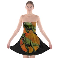 Dinosaurs T-rex Strapless Bra Top Dress by Valentinaart