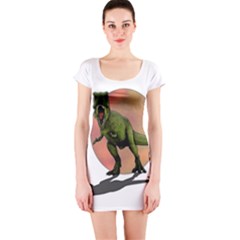 Dinosaurs T-rex Short Sleeve Bodycon Dress