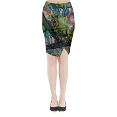 Urban T-rex Midi Wrap Pencil Skirt by Valentinaart