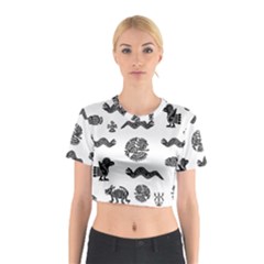 Aztecs Pattern Cotton Crop Top by Valentinaart