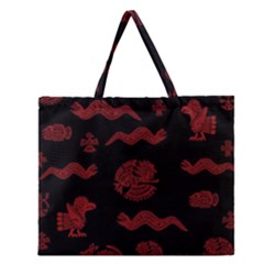 Aztecs Pattern Zipper Large Tote Bag by Valentinaart