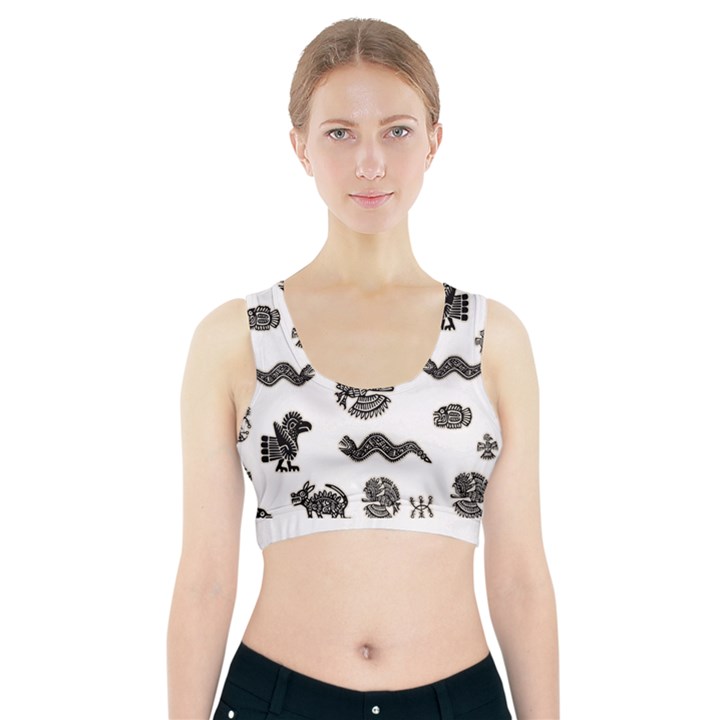 Aztecs pattern Sports Bra With Pocket